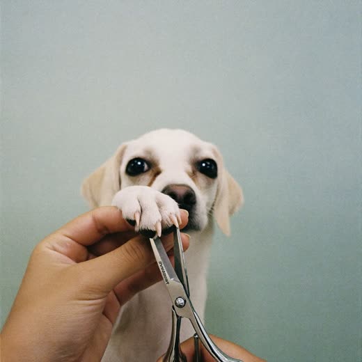 A dog's nails being clipped